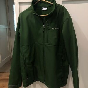 Men’s Green Columbia Jacket, Fleece-Lined